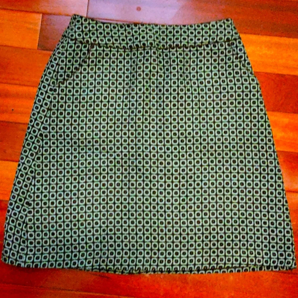Worthington teal and brown wool skirt size 6